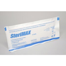 Перчатки "SteriMAX" хирургические стерильные латексные анатомические опудренные текстурированные, р. 7, 40 пар